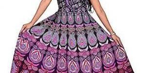 Traditional Hand Made Kurti Barmeri Mandala Print Anarkali Dress Pink Color