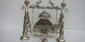 White Metal Engraved Jhula (Cradle)
