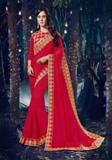 Magenta Color Chiffon Saree