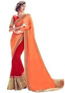 Satin Chiffon Georgette Saree