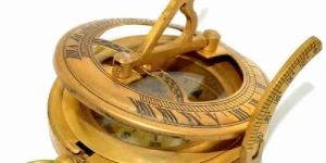 Brass Compass Military or Ships Nautical Pocket Watch Style Sundial Compass