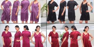 Fasense Women's 1 Nighty 1 Wrap Gown