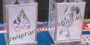 Iron T Light Candle Holder with Glass