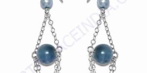 Beautiful Synthetic Blue Silver Earring