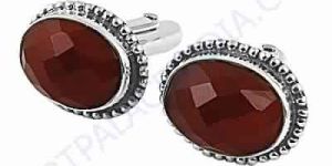 Glamour Silver Cufflinks with Red Onyx