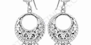 Gracious Fashion Plain Silver Gemstone Earrings