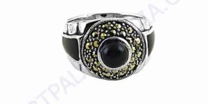 Traditional Black Onyx and Marcasite Silver Jewelry