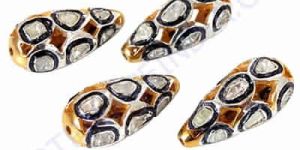 Gold Plated Silver Jewelry Diamond Beads