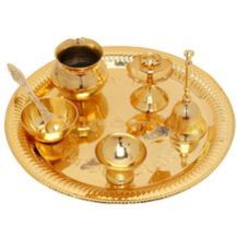 Gold Plated Pooja Thali
