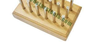 Metal Design Stamps on Wooden Stand