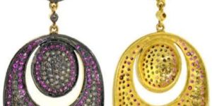 Yellow Gold Dangle Earrings Handmade New Jewelry