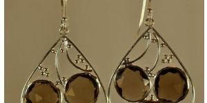 Sterling Silver with Faceted Smoky Topaz