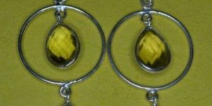 Sterling Silver with Lemon Quartz Earrings