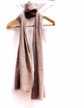 Elegant Hand Embroidered Kashmir Warm Lambswool Plain Brown Unisex Stole