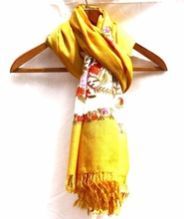 Handwoven Yellow Tassel Stole