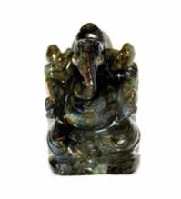 Labradorite Gemstone Handcrafted Hindu Lord Ganesha Statue