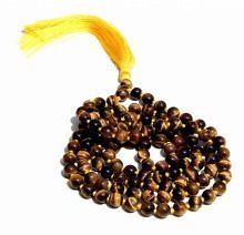 Natural Tiger's Eye Round Beads Yoga Mala
