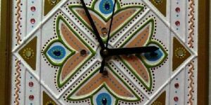 Attractive Designer Mud Mirror Art Work Wall Clock