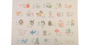 Quick Dry Sublimation A to Z Print  baby sheet - Ivory