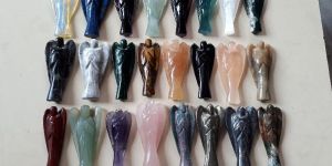 Gemstone Carved Angels Statue