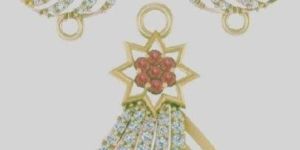 Gold Diamond Pendant Set