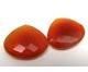 Pair Natural Orange Carnelian Agate Fine Pear