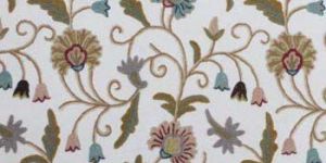 Yogi Multi Crewel Work Hand Embroidery Handloom Cotton Fabric