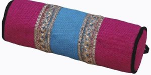 Red Blue Designer Jute Bottle Bag