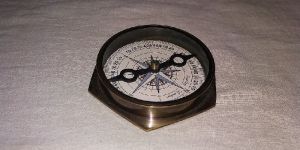 3 Inch Brass Hex Antique Compass
