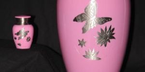 Fleur Pink Brass Urn