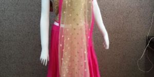 Designer indo-western lahanga suit crop top