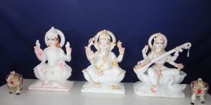 Marble Ganesh Laxmi Saraswati God Statue