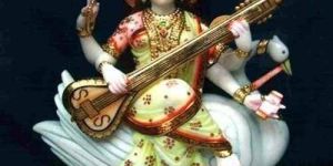Marble Saraswati Mata Statue