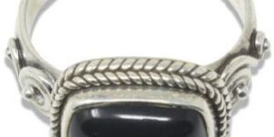 Black Onyx Oxidised Silver Ring