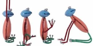 Iron Handmade Frog Set in Different Yoga Poses