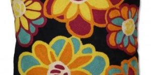 Amaranta Cotton Crewel Wool Embroidered Cushion Cover