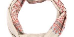 Paisley Hand Embroidered Pashmina Natural Scarf