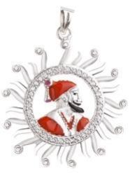 925 Sterling Silver Shivaji Maharaj Pendant