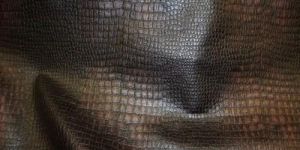 Dark Black and Brown Leather Upholstery Fabric