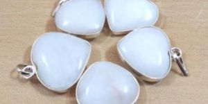 White Agate Heart Pendant