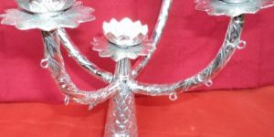 5 Candles Silver Plating Candle Stand