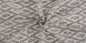 Natural Hand Block Ikat Print Running Cotton Fabric