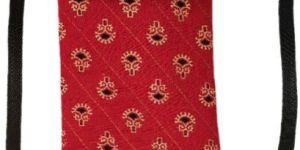 Maroon Printed Cotton Mobile Pouch