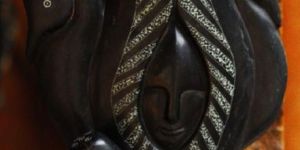 Black Stone Bird Statue