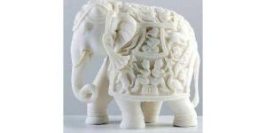White Marble Elephant Statue