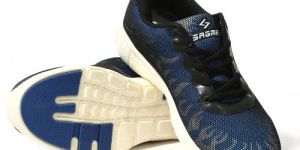Sagma Mens White Blue Breathable Shoes