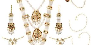 14Fashions Pearl Austrian Stone Bridal Jewellery Combo Set