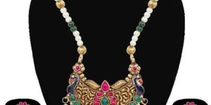 Plated Multicolor Kundan Pearl Necklace Set