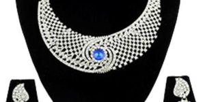 Silver Plated Blue Stone Alloy Necklace Set