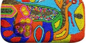 Embroidered Box Clutch Bag